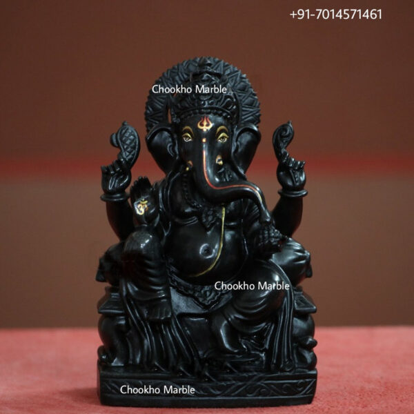 Ganesh Statue In Marble Black colour