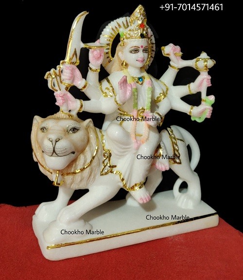 Durga Mata Statue In Marble