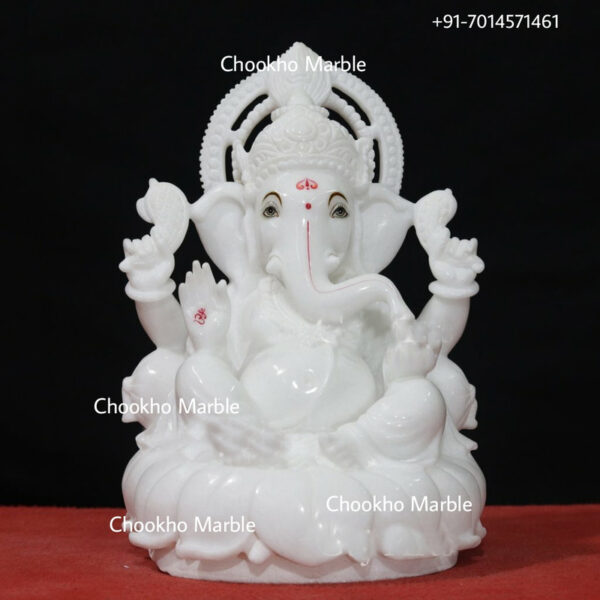 Pure White Marble Ganesh Ji