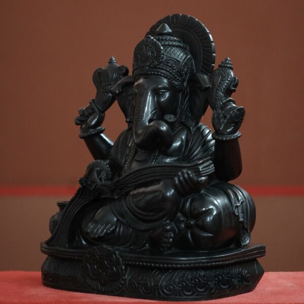 Ganesh Statue In Black Marble