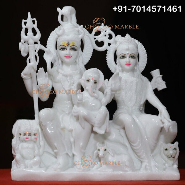 Shiv Parivar Marble Statue